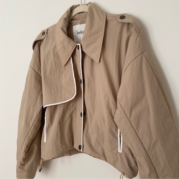 ba&sh Korence Cropped Trench Coat Beige size XS Cotton Utility Minimalist - Picture 7 of 14